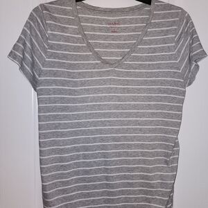 Isabel Maternity by Ingrid & Isabel Gray and White Striped Tee
